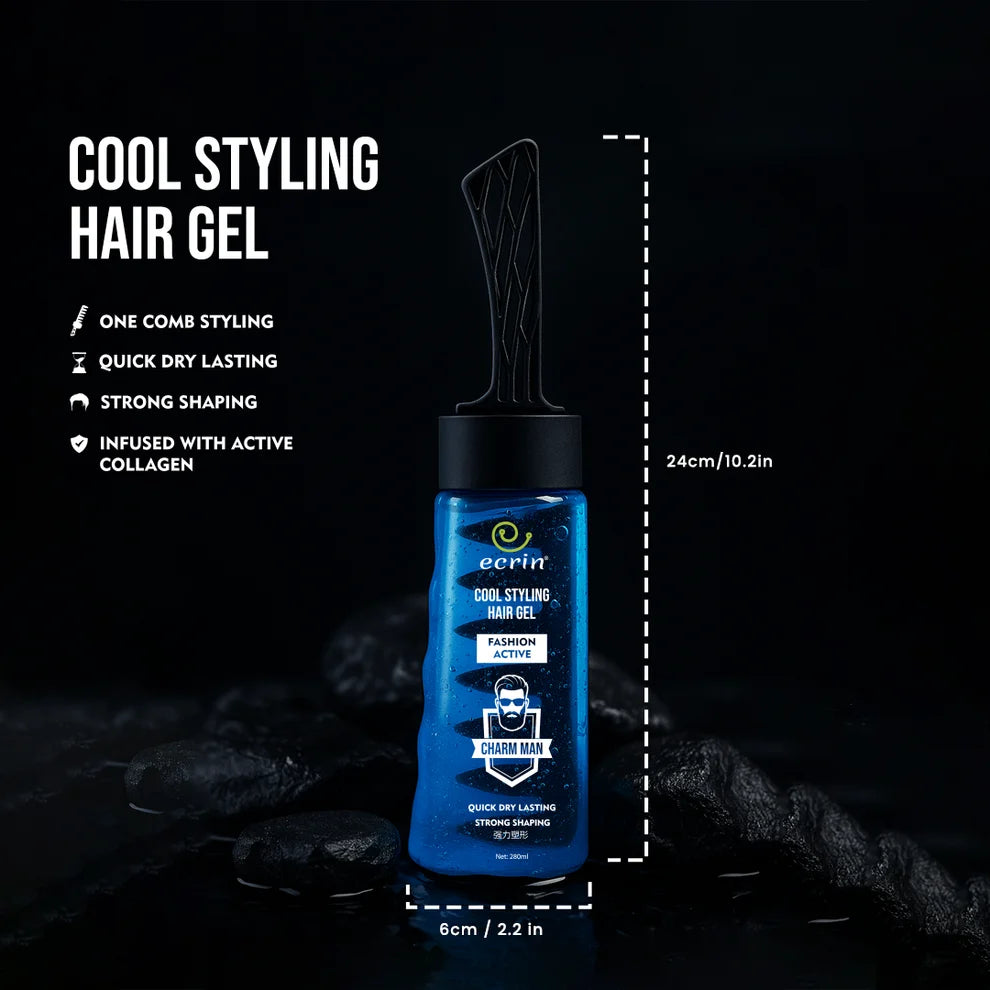 Premium Cool Styling Hair Gel With Active Collagen -280ml
